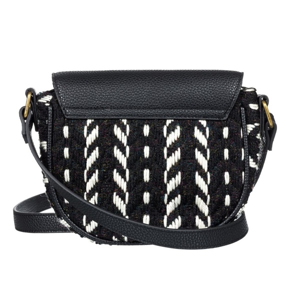 Roxy Black & White Tribal Woven Crossbody Bag - Picture 5 of 8